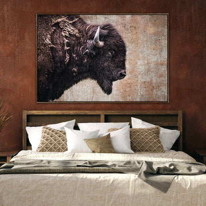 Western Decor Bison Painting Wall Art Teri James Photography