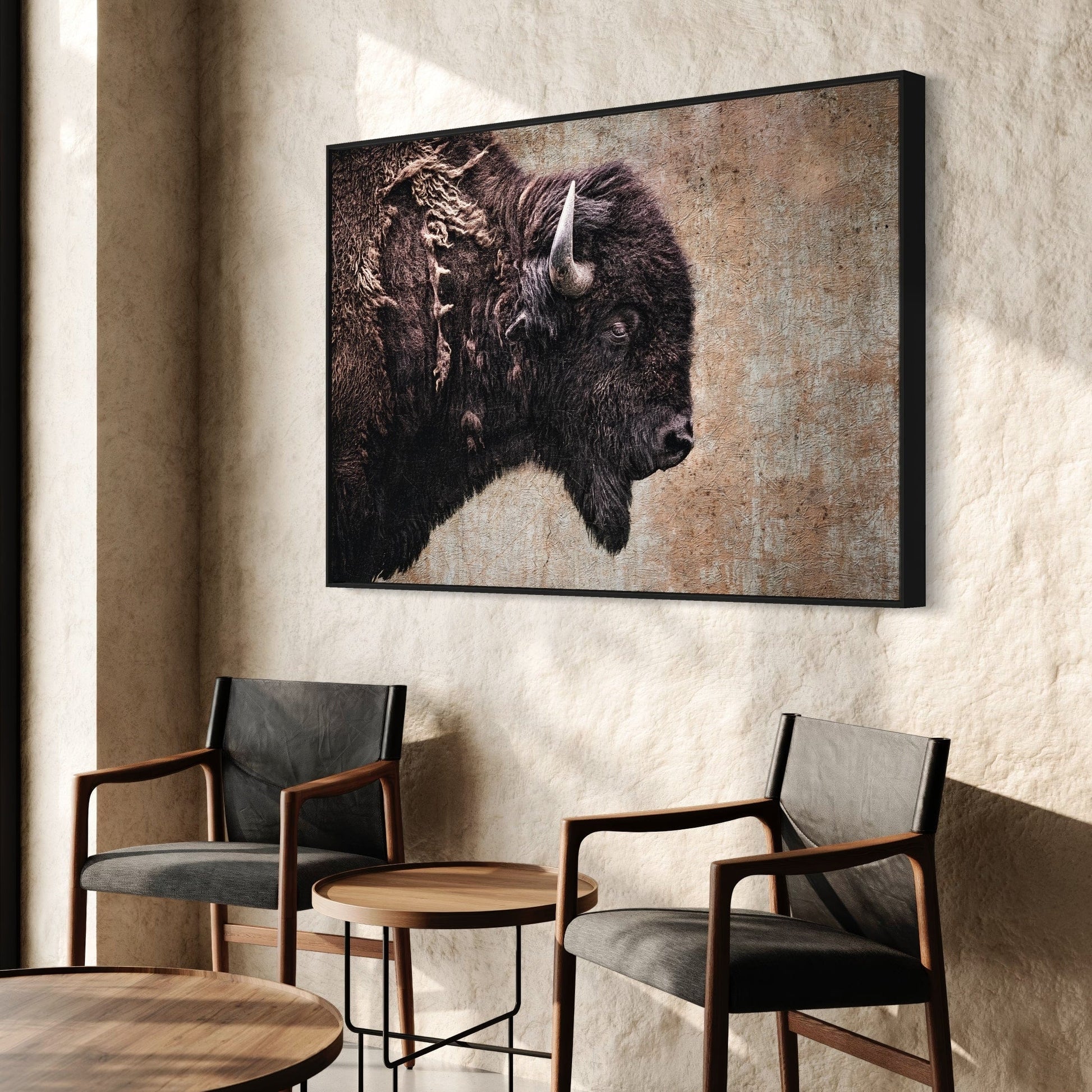 Western Decor Bison Painting Wall Art Teri James Photography
