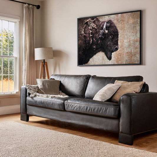 Western Decor Bison Painting Wall Art Teri James Photography