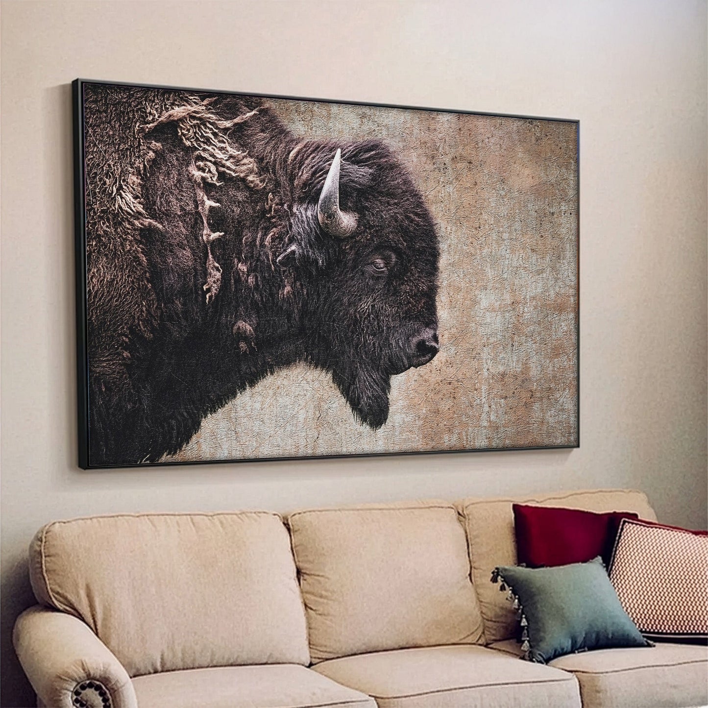 Western Decor Bison Painting Wall Art Teri James Photography