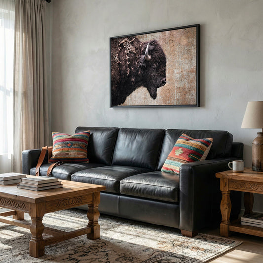 Western Decor Bison Painting Wall Art Teri James Photography
