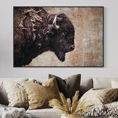 Western Decor Bison Painting Wall Art Teri James Photography