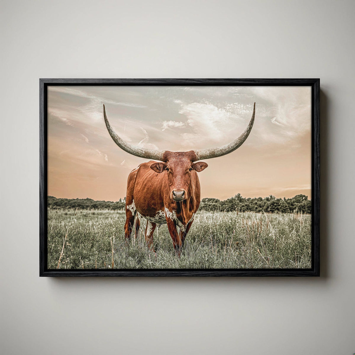 Western Decor Texas Longhorn Canvas in Southwest Colors