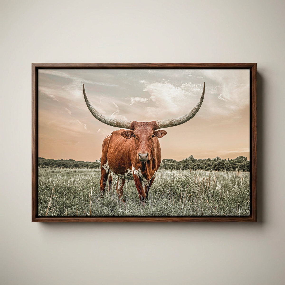 Western Decor Texas Longhorn Canvas in Southwest Colors