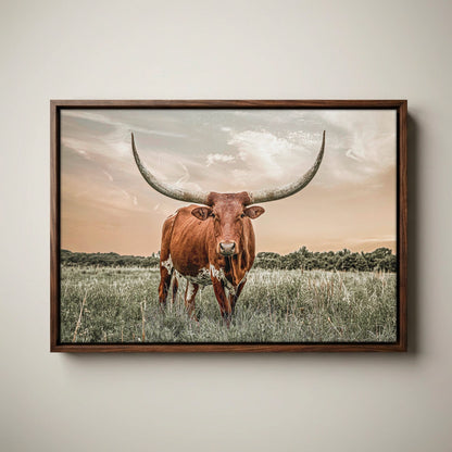 Western Decor Texas Longhorn Canvas in Southwest Colors