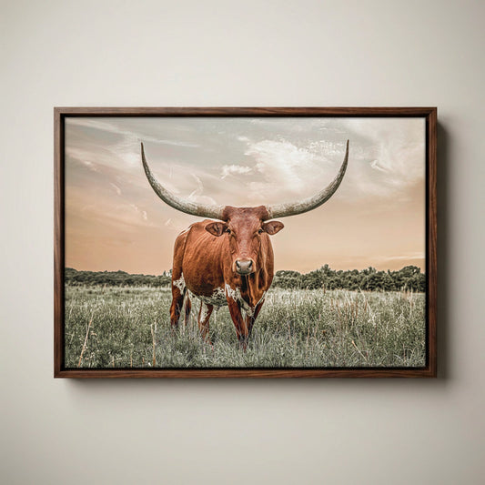 Western Decor Texas Longhorn Canvas in Southwest Colors