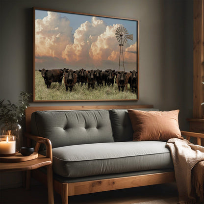 Western Landscape Art Print - Angus Cattle Wall Art Teri James Photography