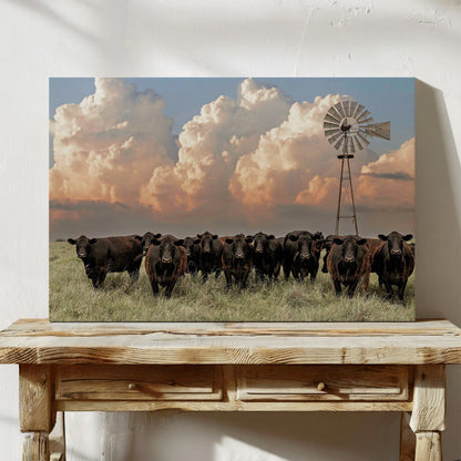 Western Landscape Art Print - Angus Cattle Wall Art Teri James Photography