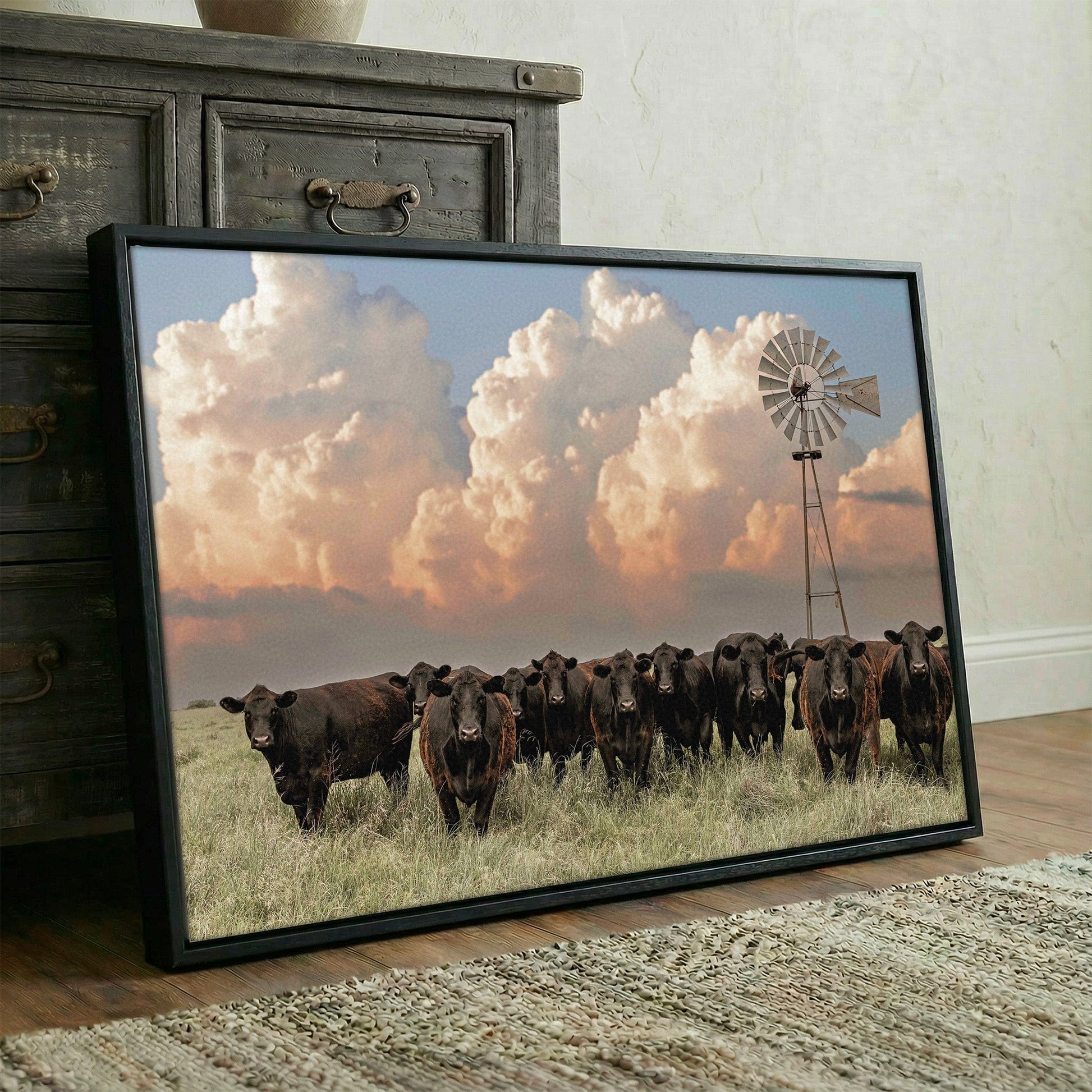 Western Landscape Art Print - Angus Cattle Wall Art Teri James Photography