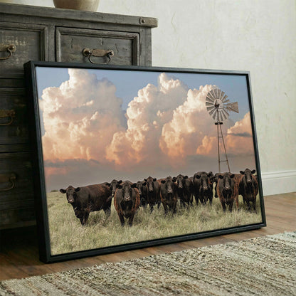 Western Landscape Art Print - Angus Cattle Wall Art Teri James Photography