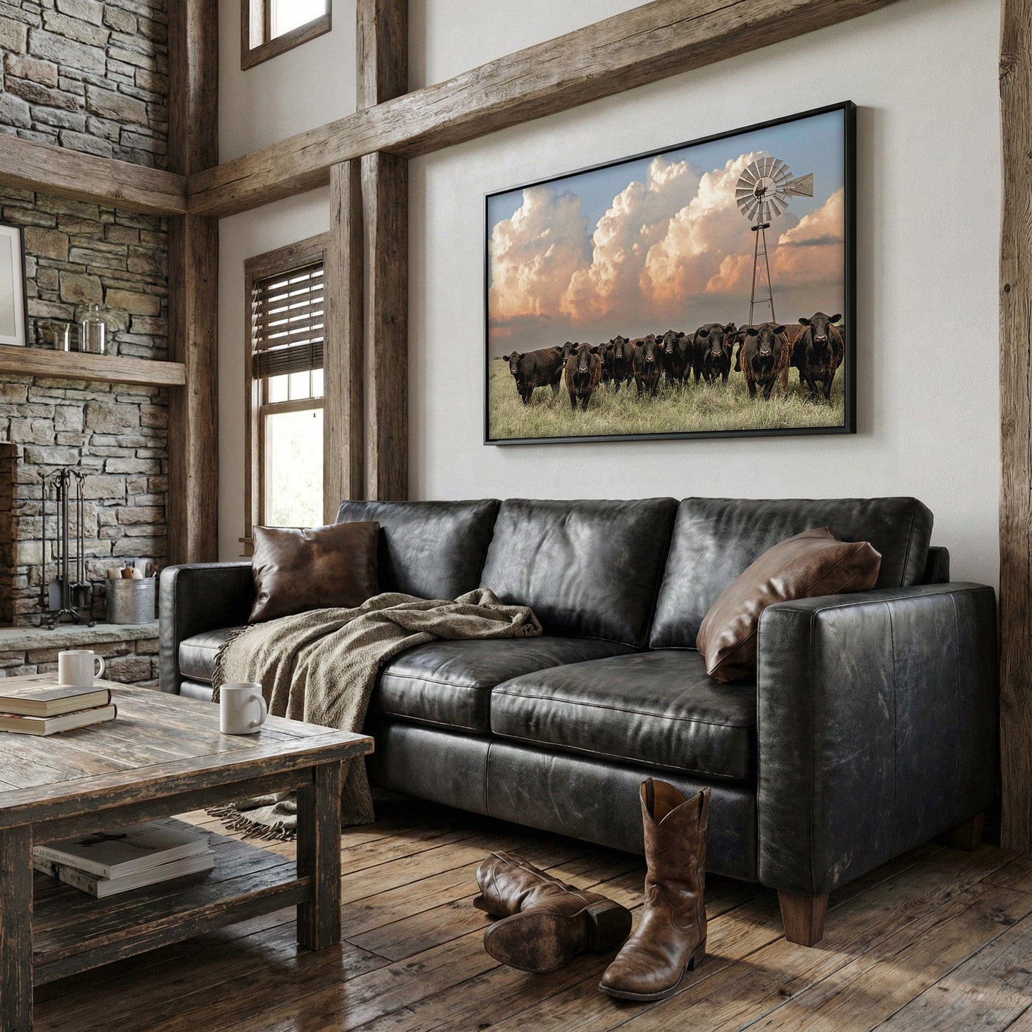 Western Landscape Art Print - Angus Cattle Wall Art Teri James Photography