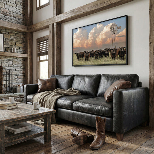 Western Landscape Art Print - Angus Cattle Wall Art Teri James Photography