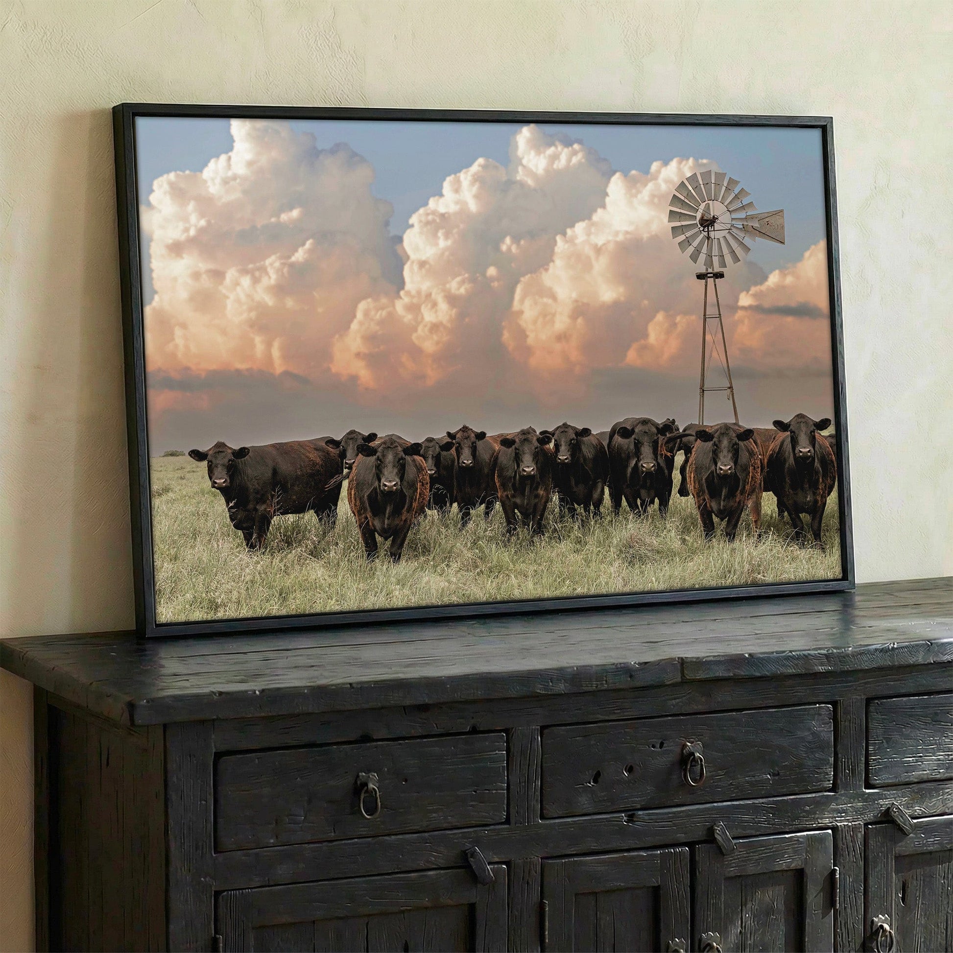 Western Landscape Art Print - Angus Cattle Wall Art Teri James Photography