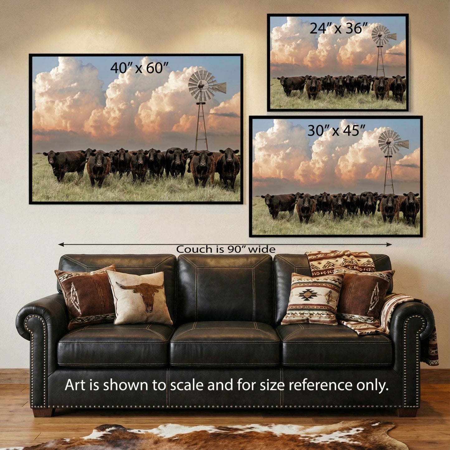 Western Landscape Art Print - Angus Cattle Wall Art Teri James Photography