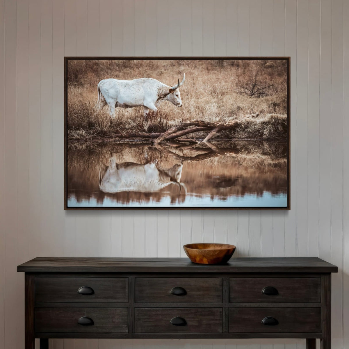 Western Living Room Decor - Longhorn Wall art
