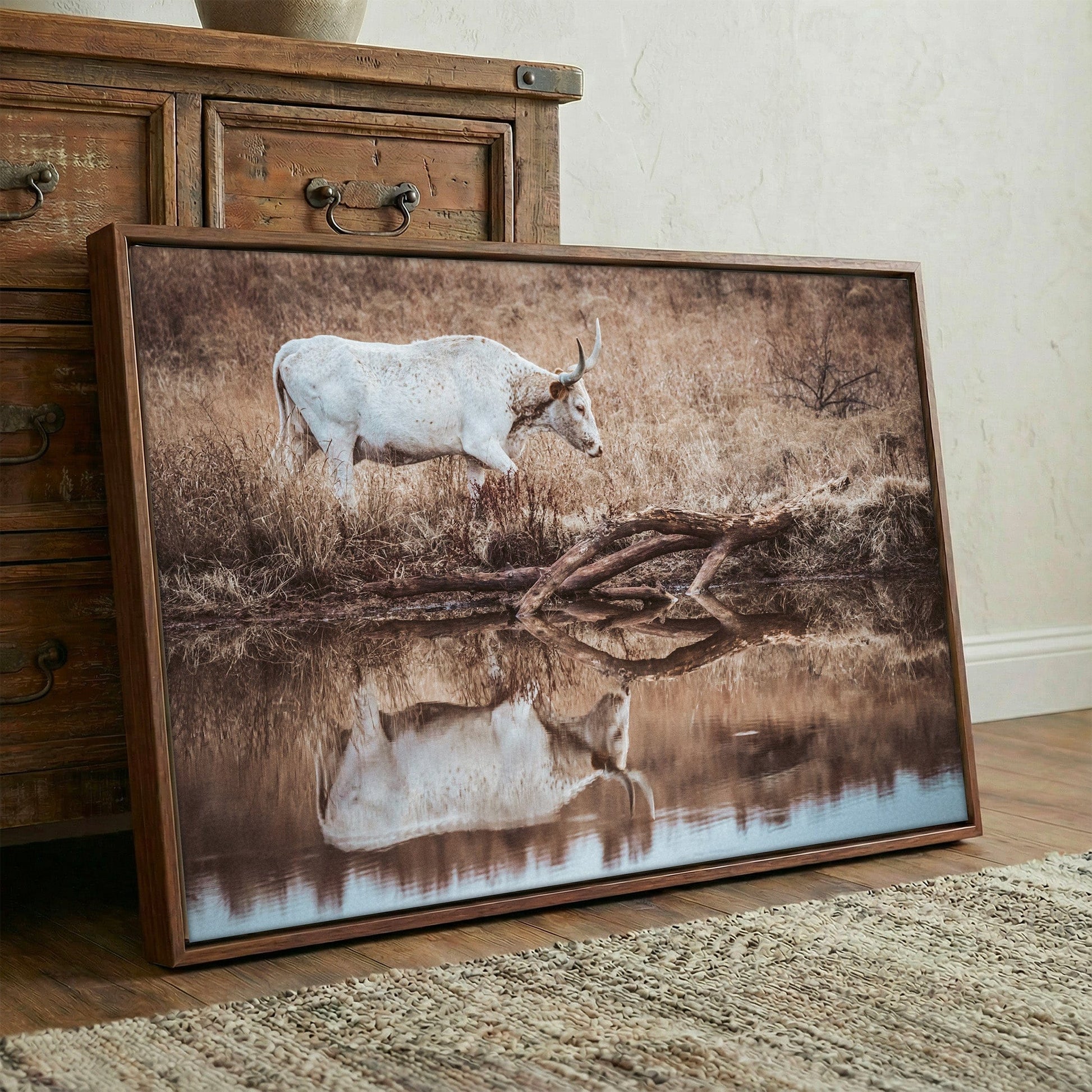 Western Living Room Decor - Longhorn Wall art Wall Art Teri James Photography