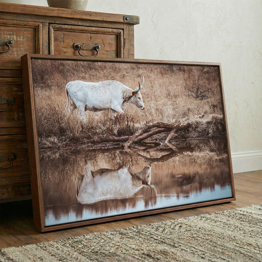 Western Living Room Decor - Longhorn Wall art Wall Art Teri James Photography