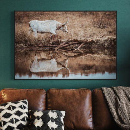 Western Living Room Decor - Longhorn Wall art Wall Art Teri James Photography
