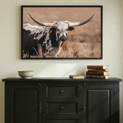 Western Longhorn Wall Art - Large Rustic Canvas Print for Country Living Wall Art Teri James Photography