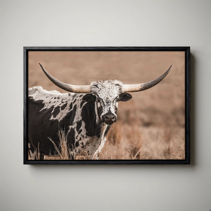 Western Longhorn Wall Art - Large Rustic Canvas