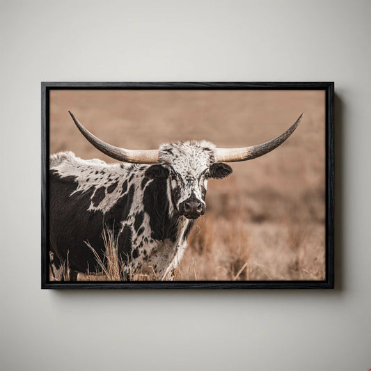 Western Longhorn Wall Art - Large Rustic Canvas