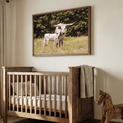 Western Nursery Decor - Texas Longhorn Canvas Wall Art Teri James Photography