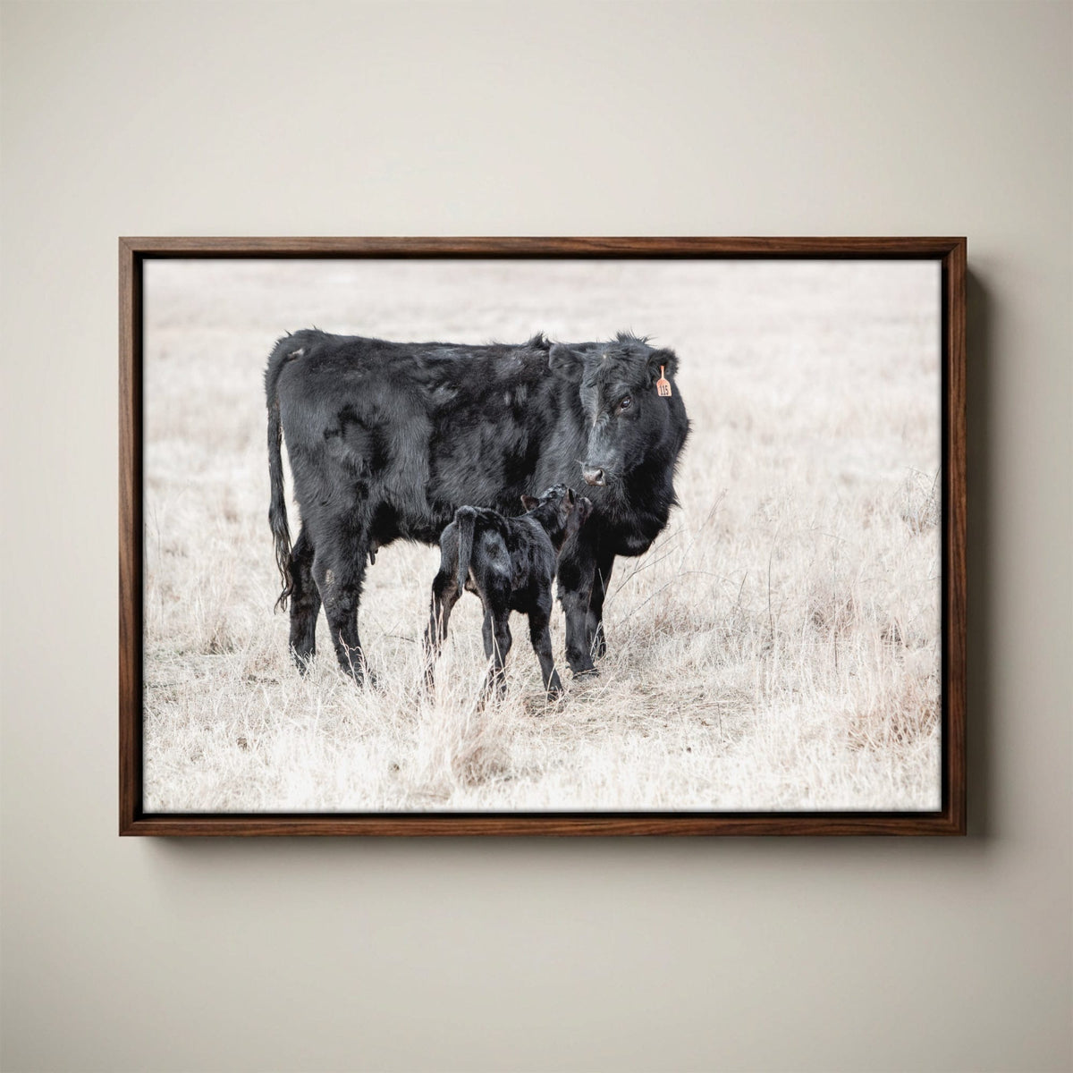 Western Nursery Wall Art - Black Angus Cow & Calf