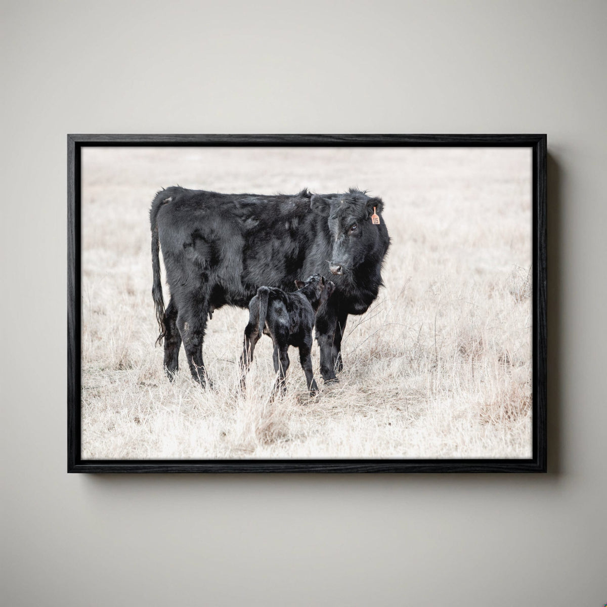 Western Nursery Wall Art - Black Angus Cow & Calf