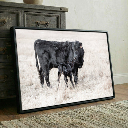 Western Nursery Wall Art - Black Angus Cow & Calf Wall Art Teri James Photography
