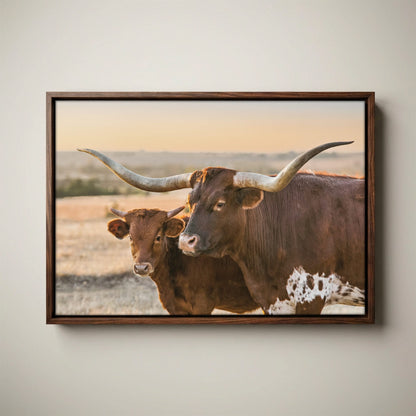 Western Room Decor - Longhorn Cattle Art