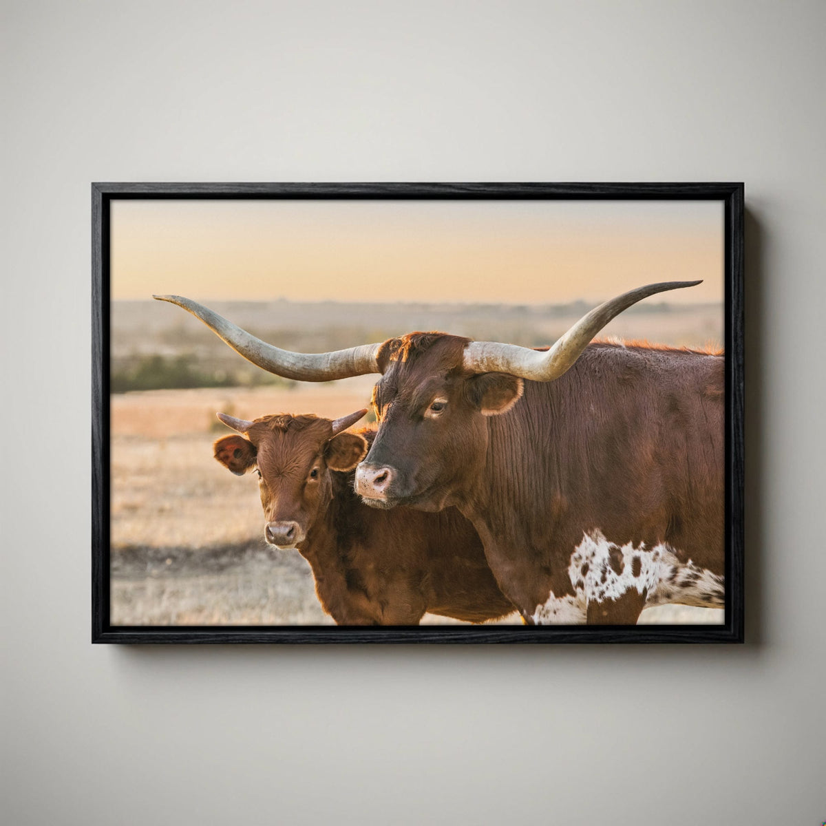 Western Room Decor - Longhorn Cattle Art