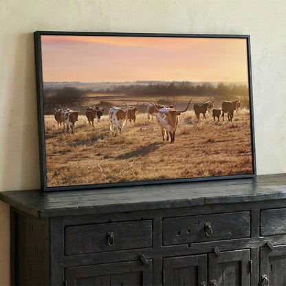 Western Themed Decor - Longhorn Cattle Wall Art Teri James Photography