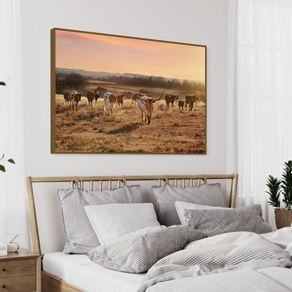 Western Themed Decor - Longhorn Cattle Wall Art Teri James Photography