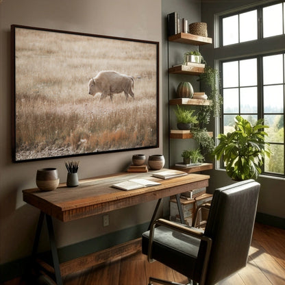White Bison Canvas Print Wall Art Teri James Photography