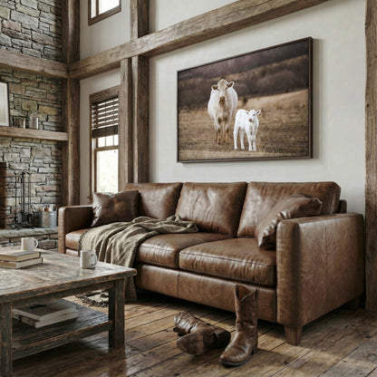 White Charolais Cow and Calf Western Nursery Wall Art Wall Art Teri James Photography