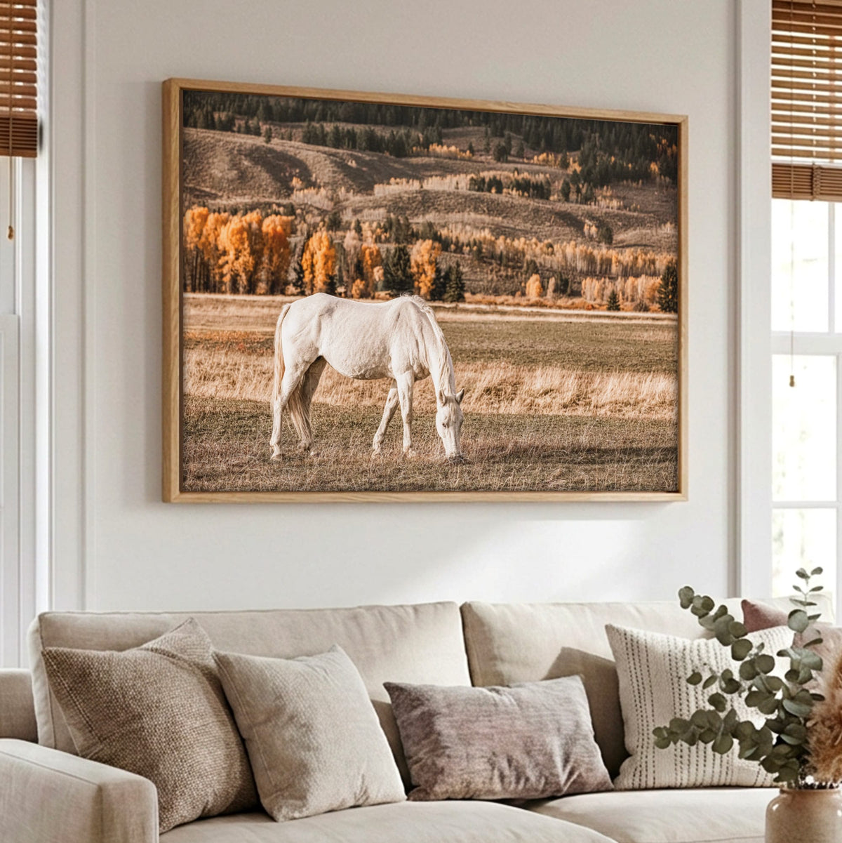 White Horse Wall Art – Autumn in the Teton Foothills