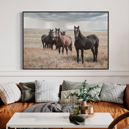 Wild Horses and Stormy Sky Wall Decor Wall Art Teri James Photography