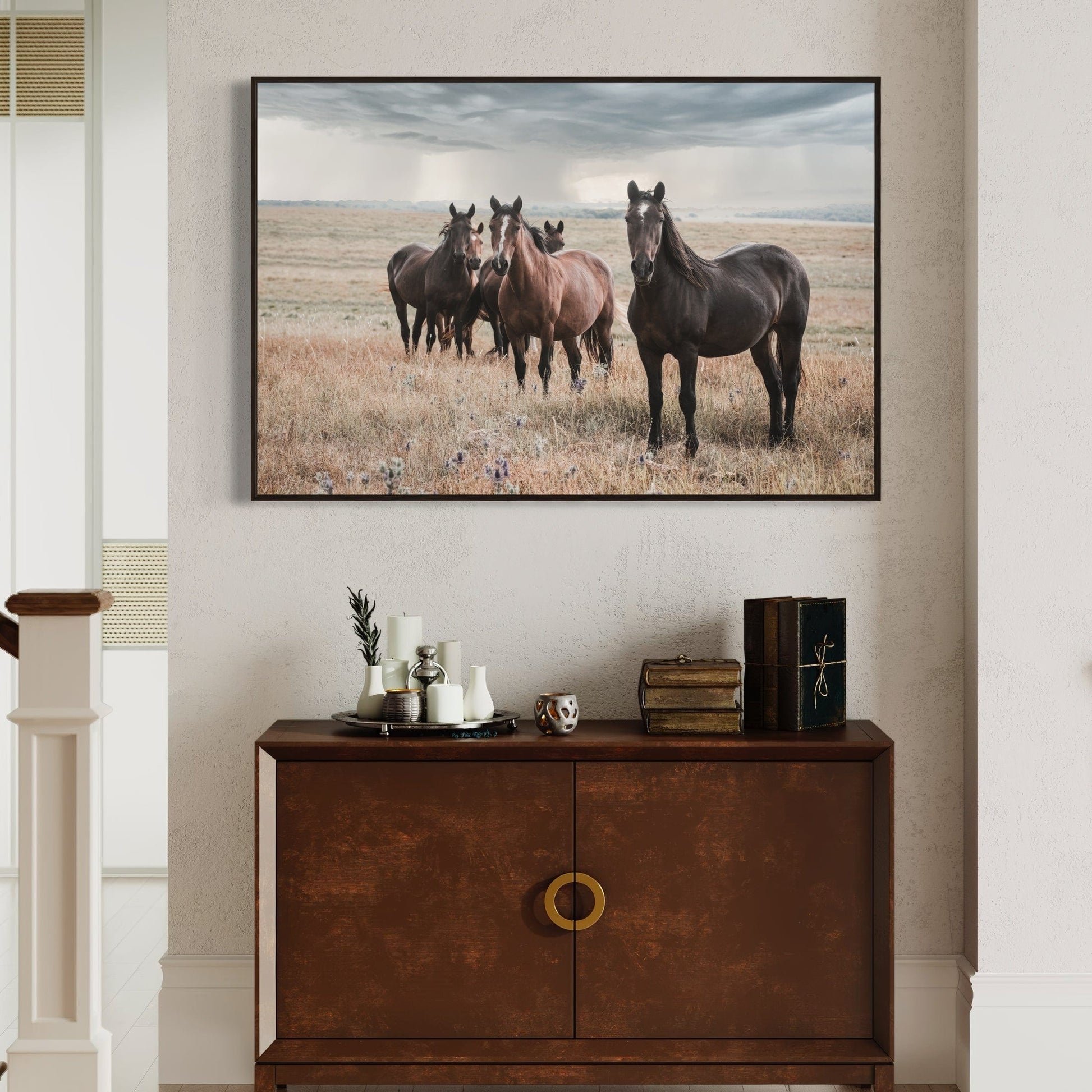 Wild Horses and Stormy Sky Wall Decor Wall Art Teri James Photography