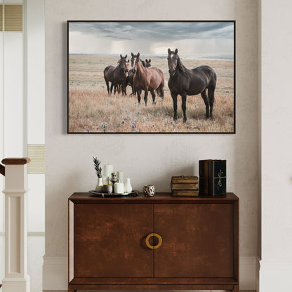 Wild Horses and Stormy Sky Wall Decor Wall Art Teri James Photography