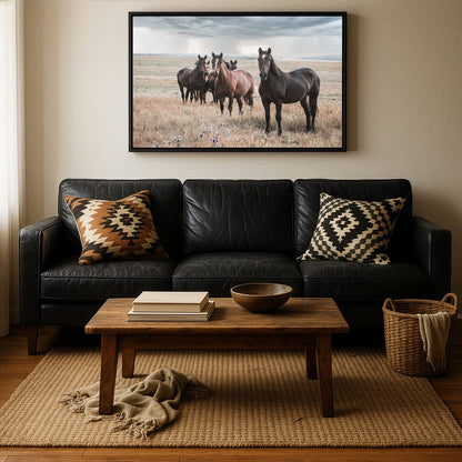 Wild Horses and Stormy Sky Wall Decor Wall Art Teri James Photography