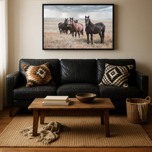 Wild Horses and Stormy Sky Wall Decor Wall Art Teri James Photography