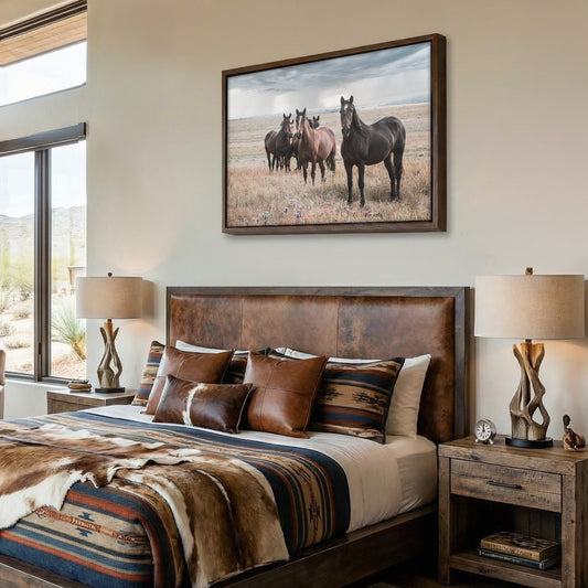 Wild Horses and Stormy Sky Wall Decor Wall Art Teri James Photography