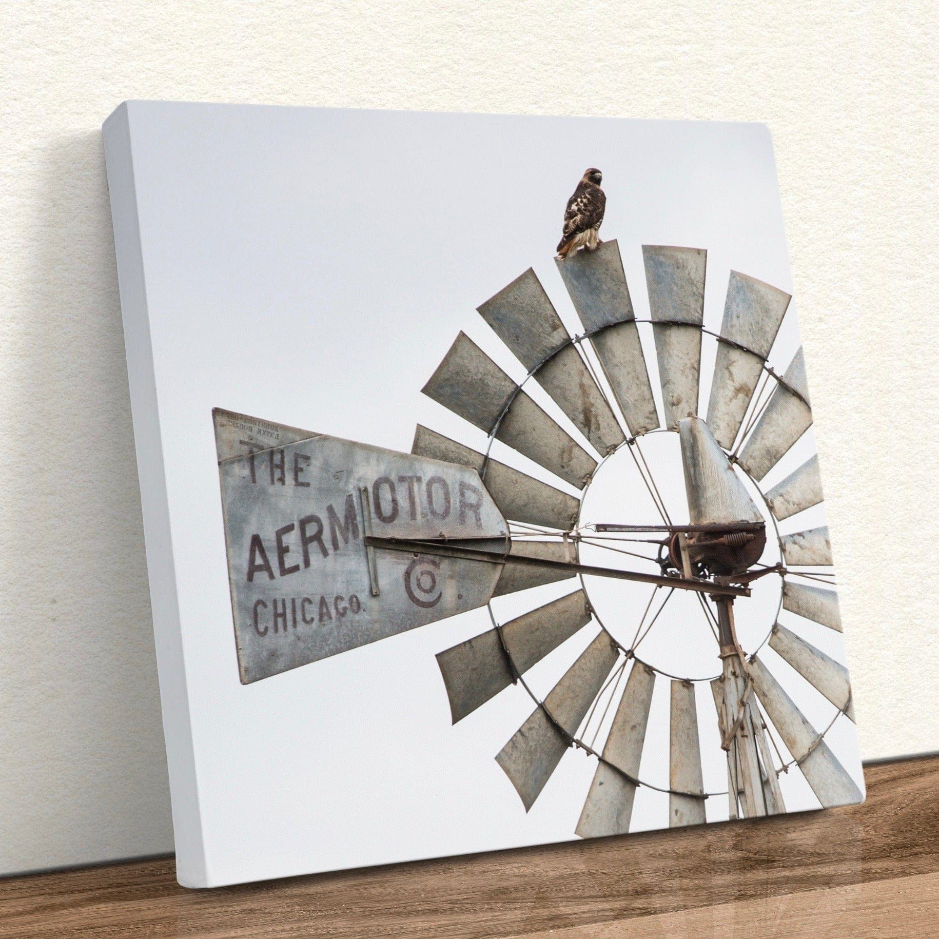 Windmill Wall Decor Modern Farmhouse Art Canvas-Unframed / 16 x 16 Inches Wall Art Teri James Photography