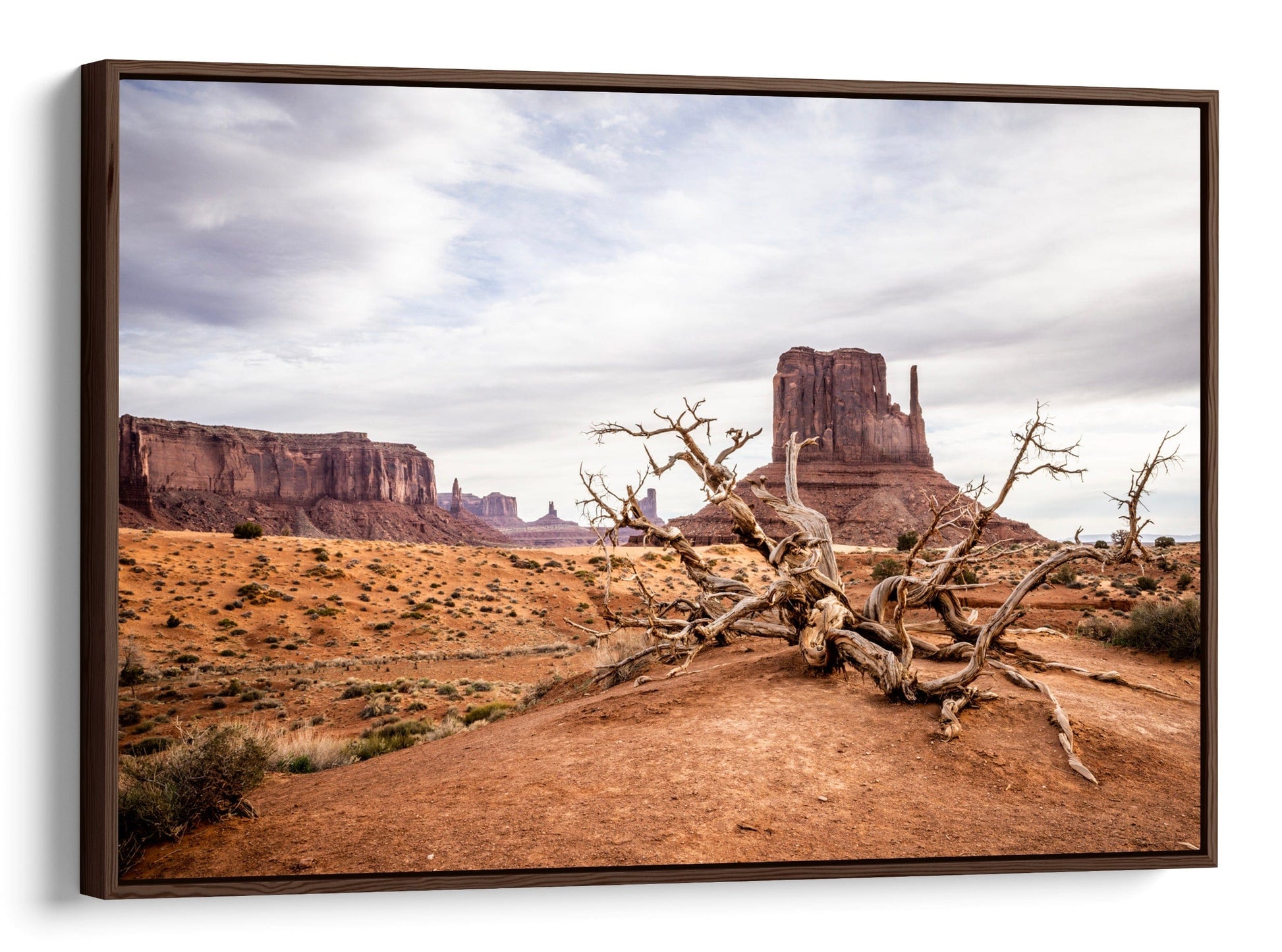 Monument Valley Canvas Wall Art Canvas-Walnut Frame / 12 x 18 Inches Wall Art Teri James Photography