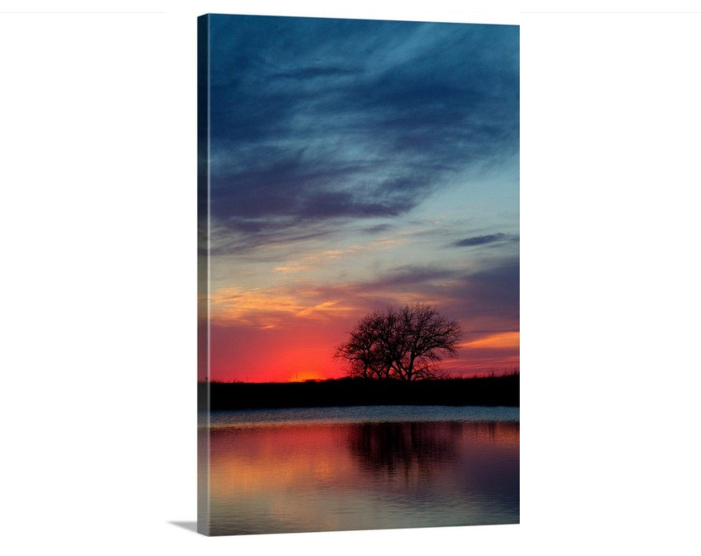 Oklahoma Sunset Scenic Vertical Wall Art Canvas-Unframed / 12 x 18 Inches Wall Art Teri James Photography
